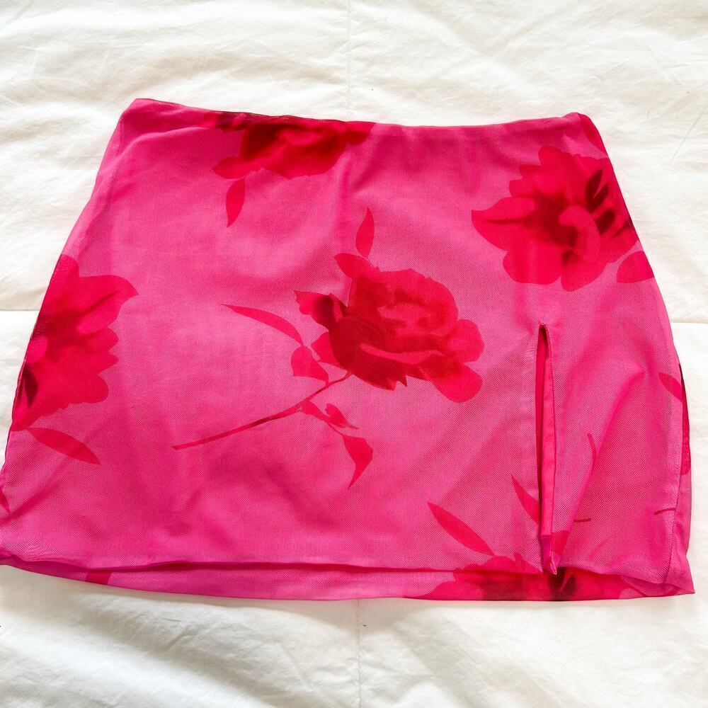 Princess Polly Corella Pink Floral Two Piece Set Skirt & Crop Top Size 4 - Picture 6 of 7